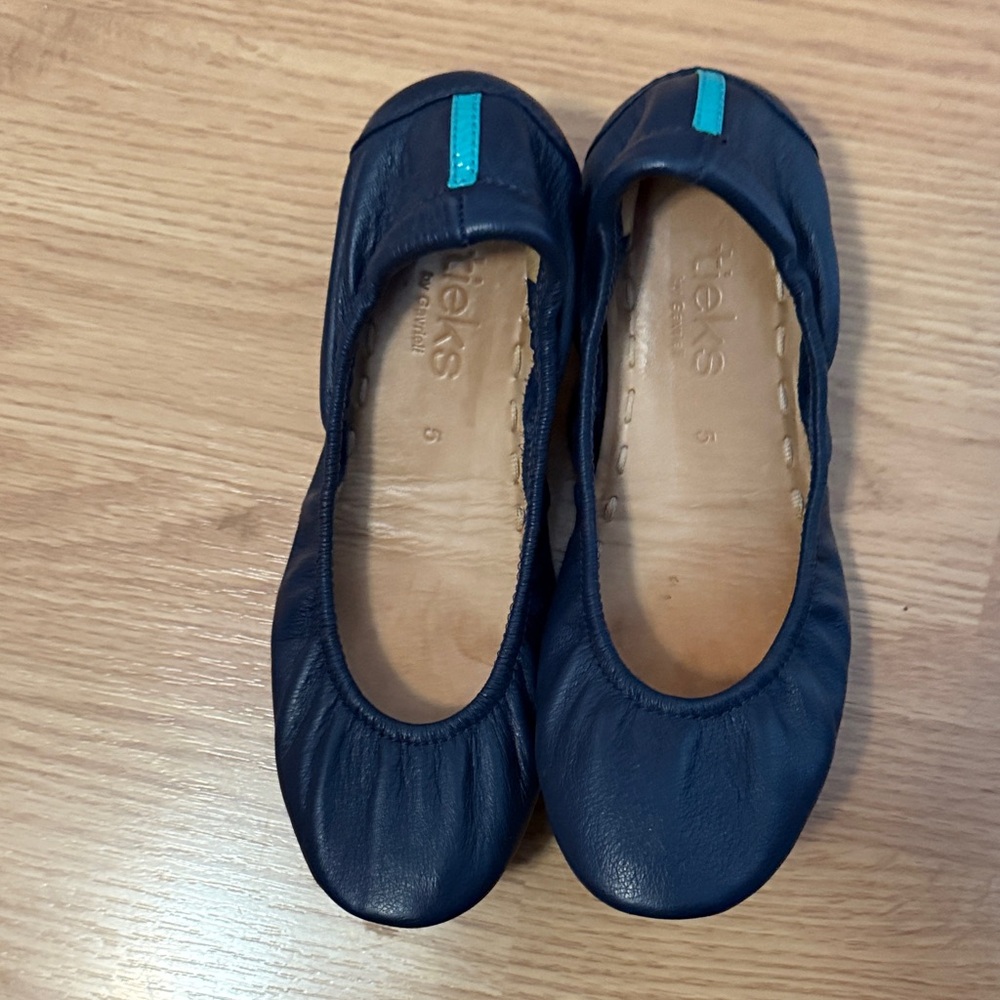Tieks Dark Blue Leather Flats